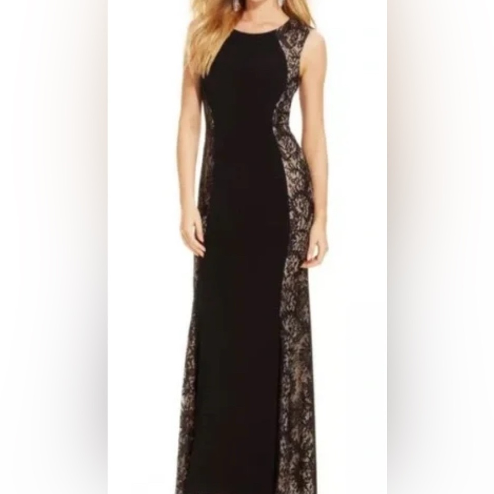 Cache Black Sequin Embellished Maxi Gown